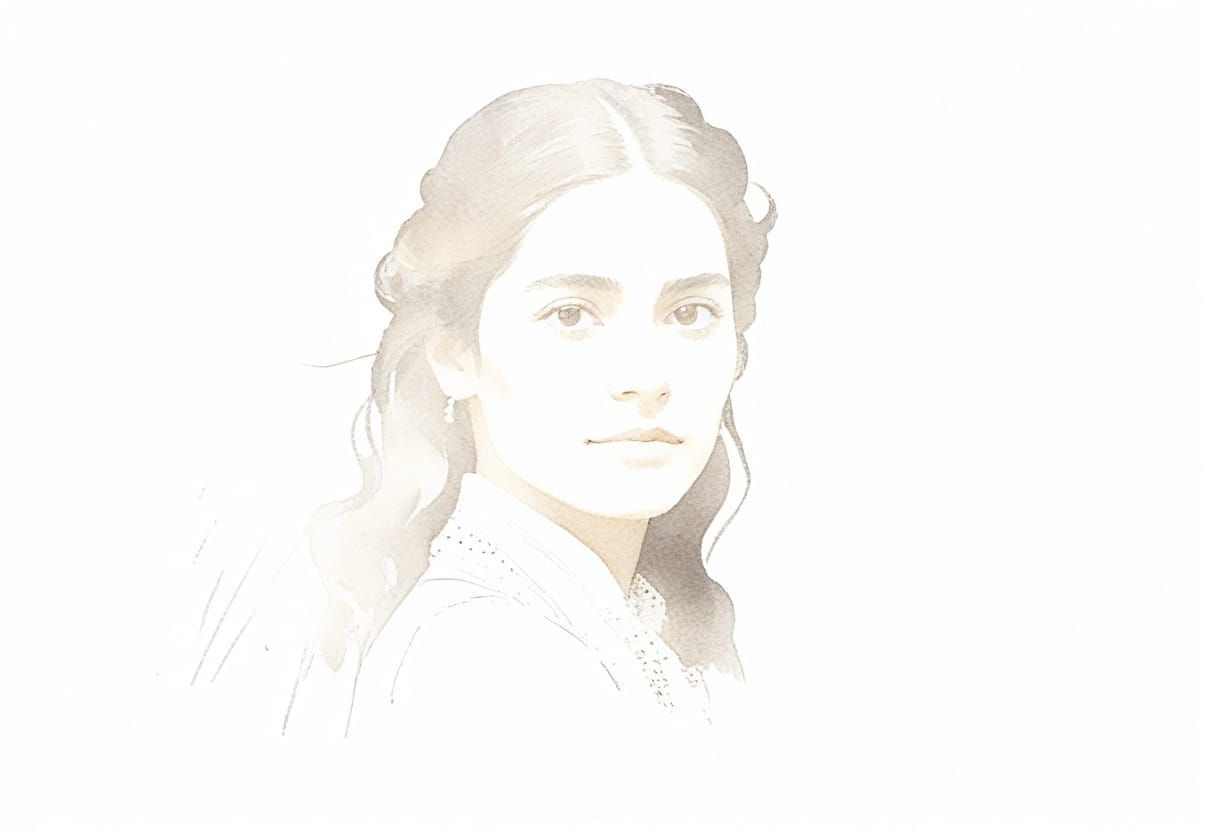 Mexican Couple Early 20th Century in Watercolor Style