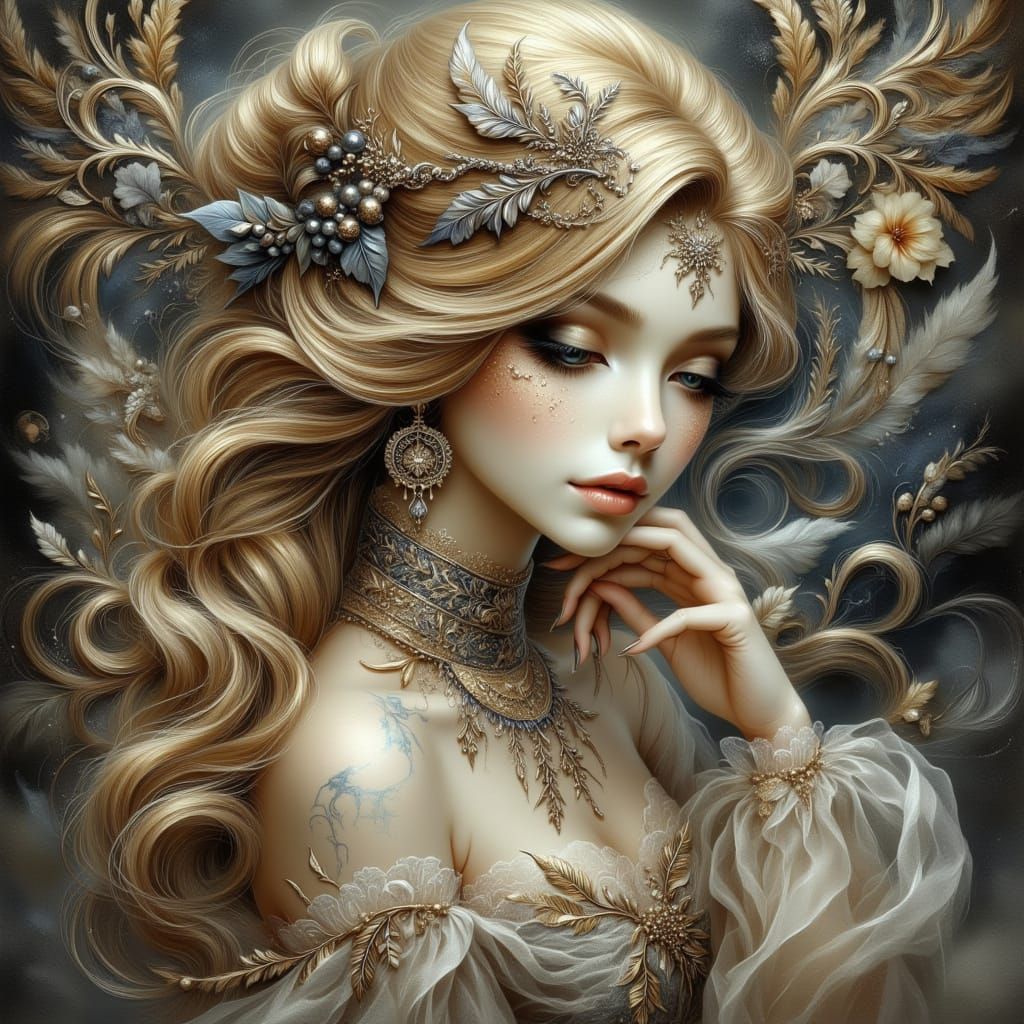 Enchanting Princess in Royo and Bak Style