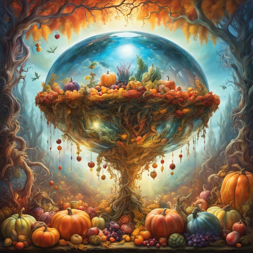 Surreal Autumn Harvest Dome Underwater