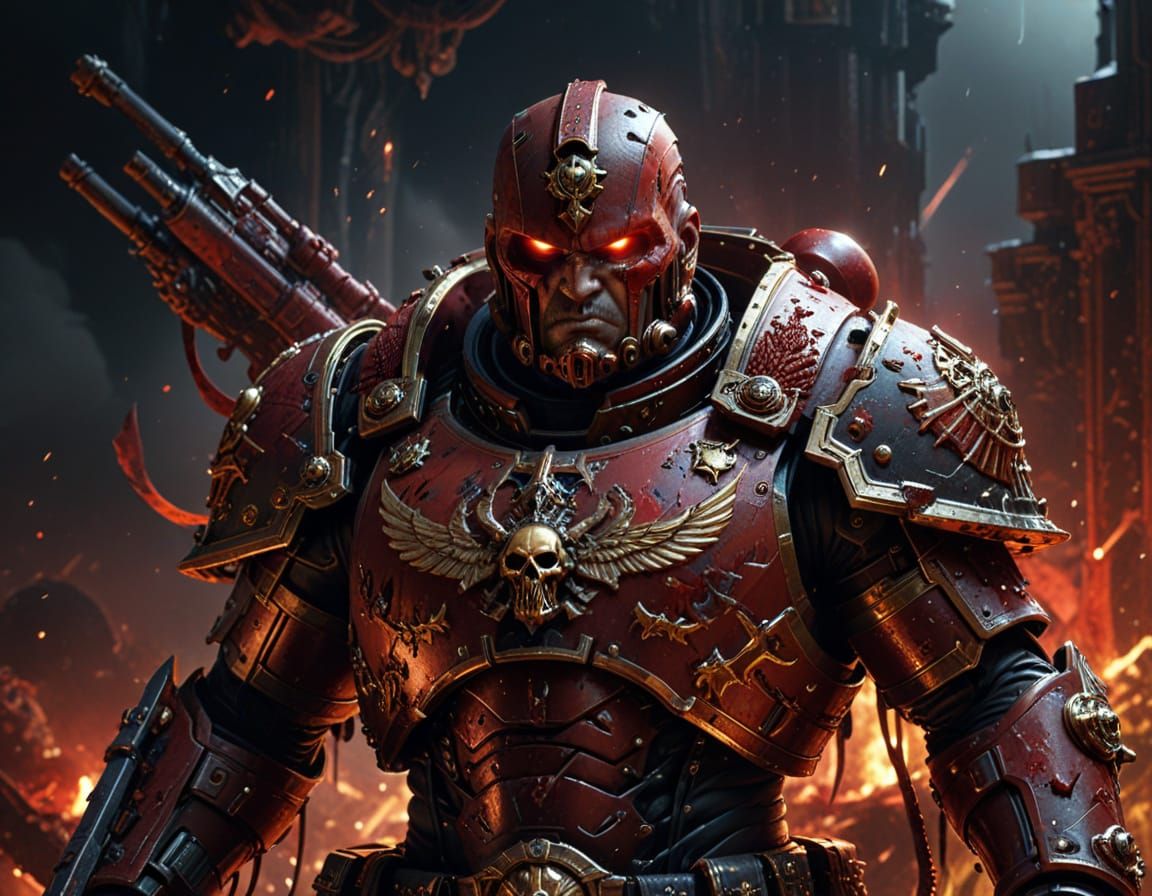 Warhammer 40K Space Marine in Gothic Style