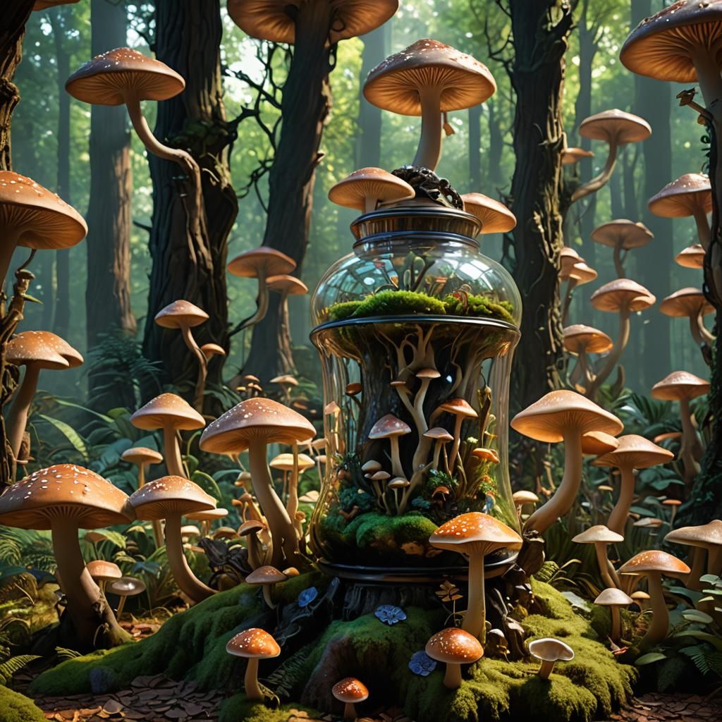 Magical Mushrooms in a Jar