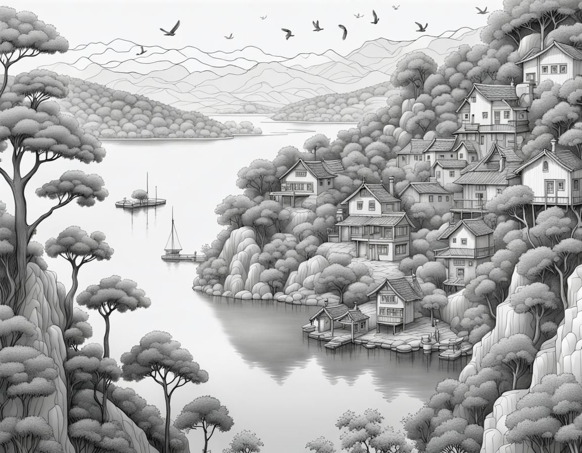 Serene Village Scene