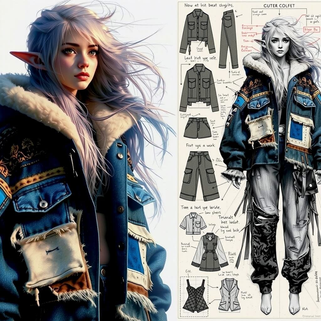 Ethereal Elven Fashion Concept in Cyberpunk Style