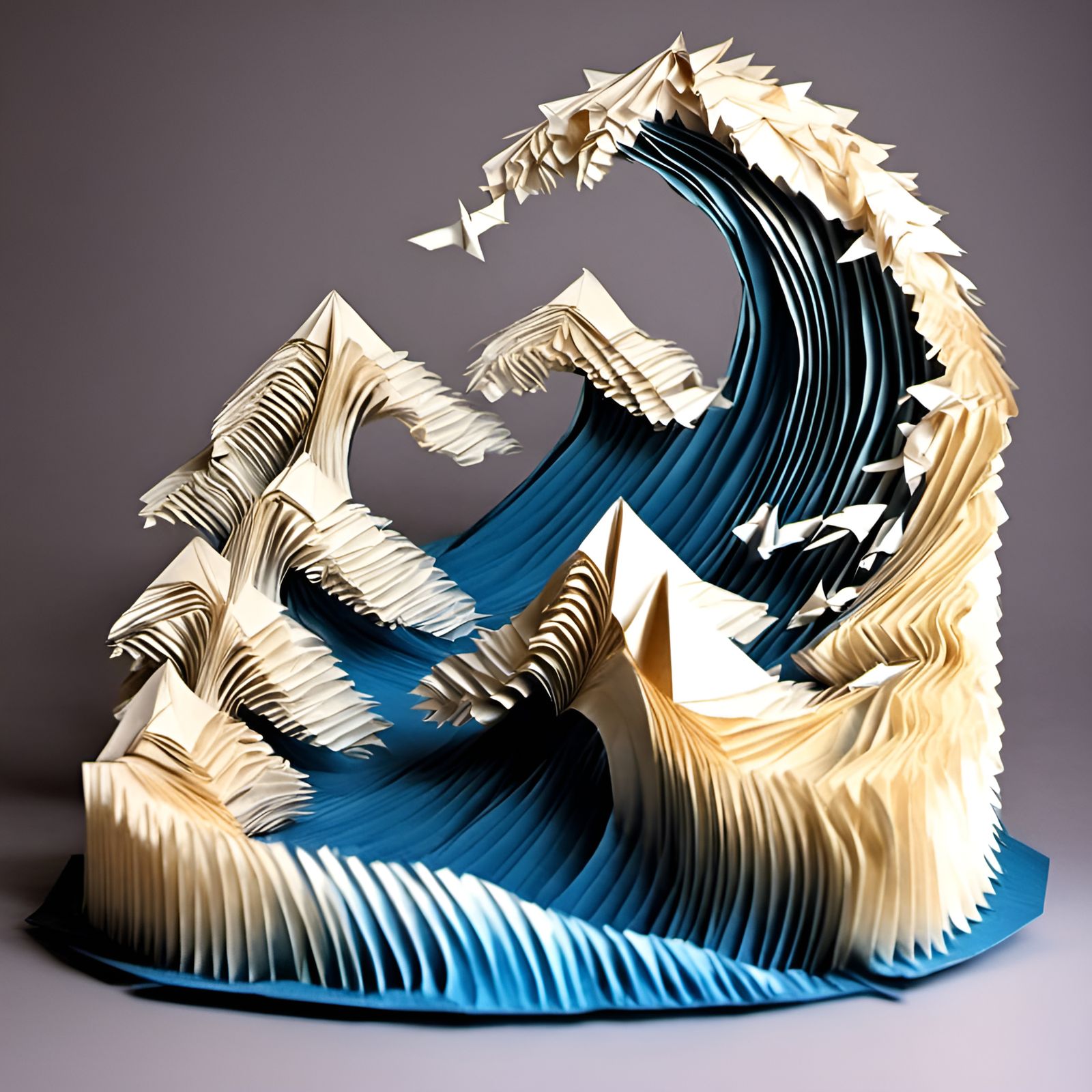 Origami Tsunami: AI-Generated Art