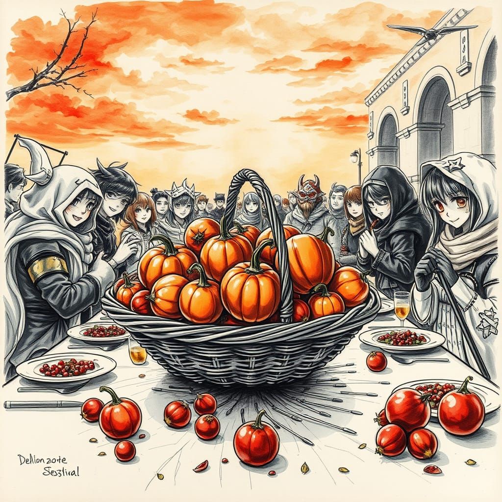 Autumn Harvest Table Displayed at Lucca Comics Festival