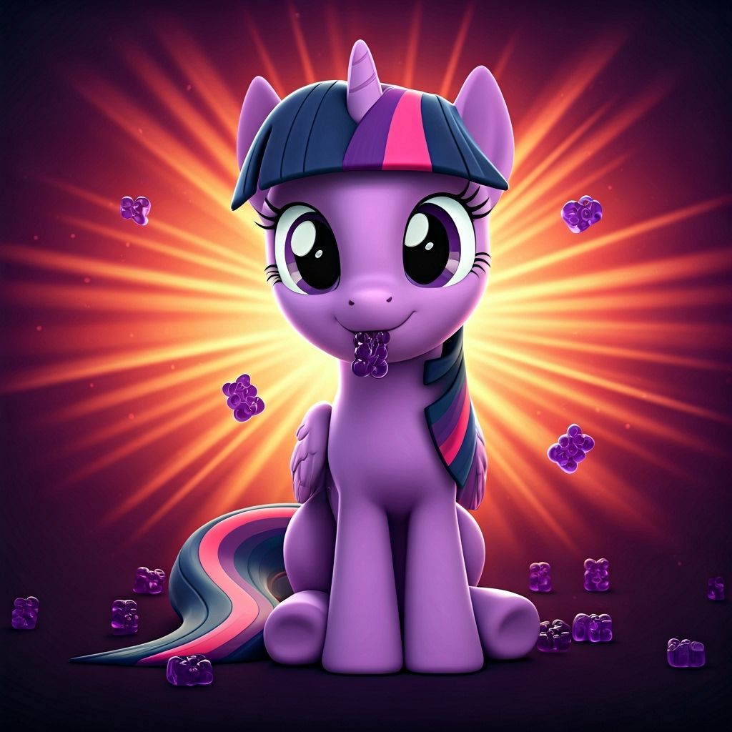 Twilight Sparkle Enjoys Purple Gummy Bears