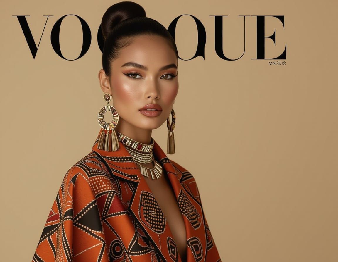 Aboriginal Art Inspired Fashion Portrait for Vogue