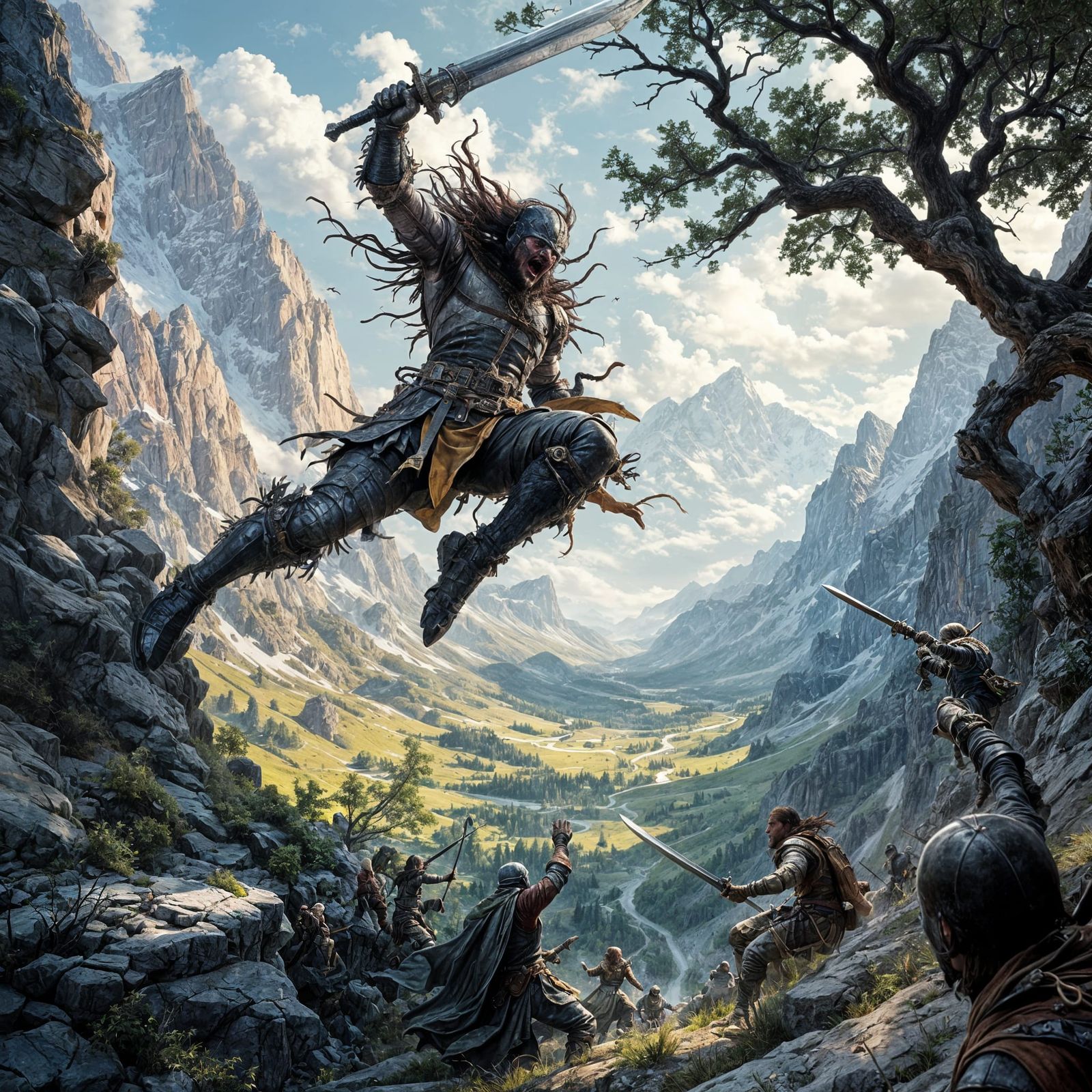 Medieval Thug Ambush in Mountain Valley