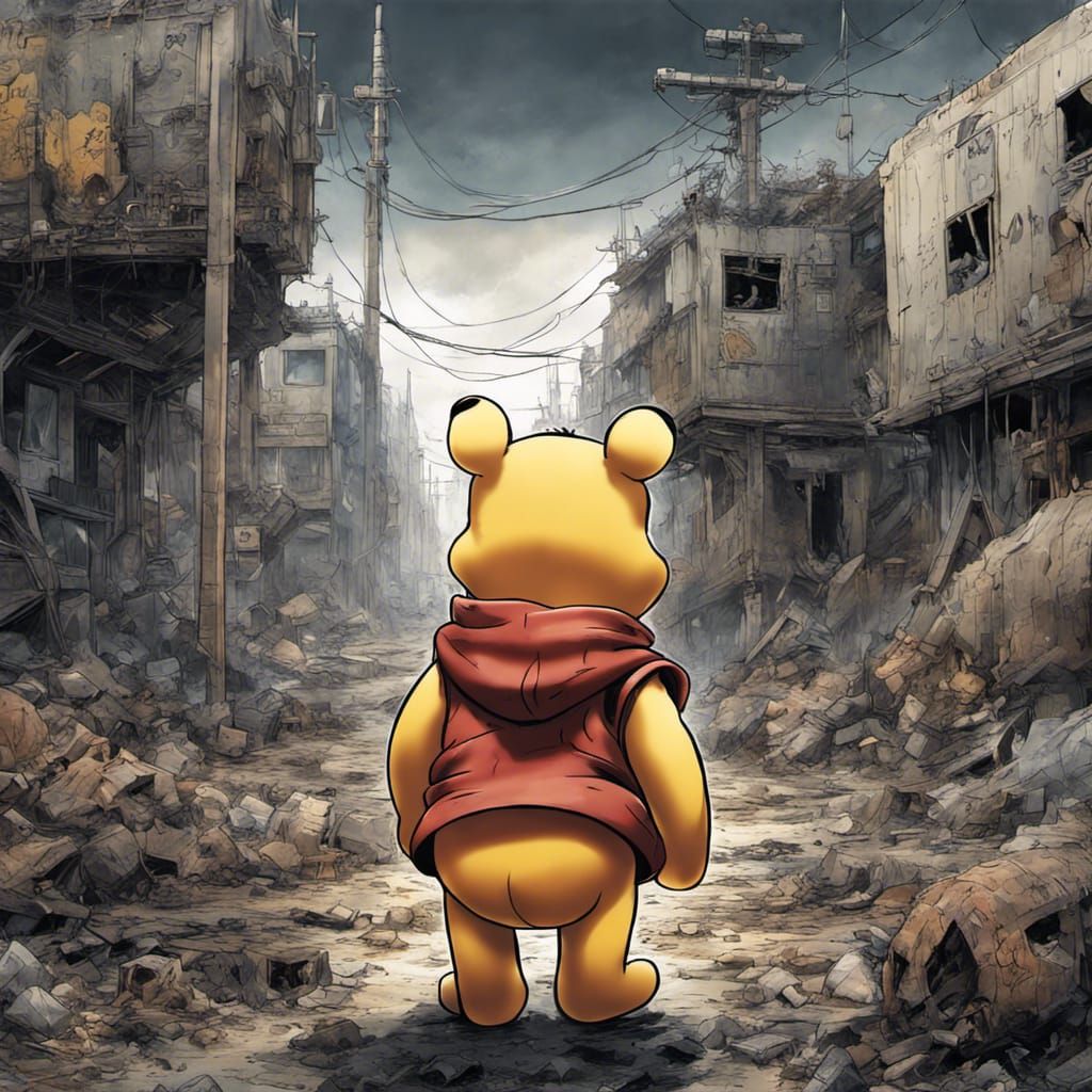 Winnie the Pooh in Post-Apocalyptic Anime Style
