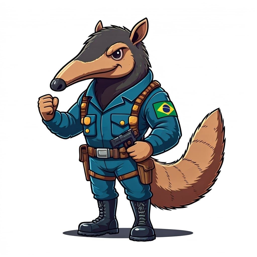 Anteater Superhero Mascot in Comic Book Style