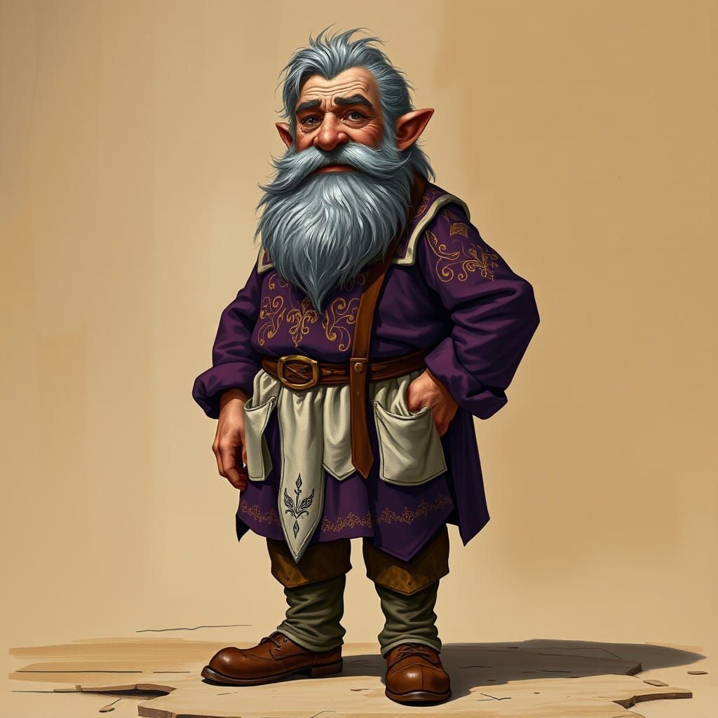 Stout Dwarf Craftsman in Medieval Workshop