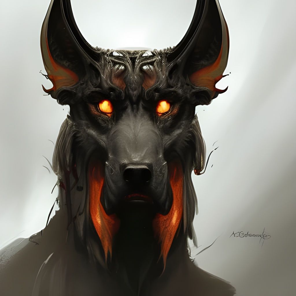 Demonic Eldridge Hellhound Portrait in Hyperdetailed Style