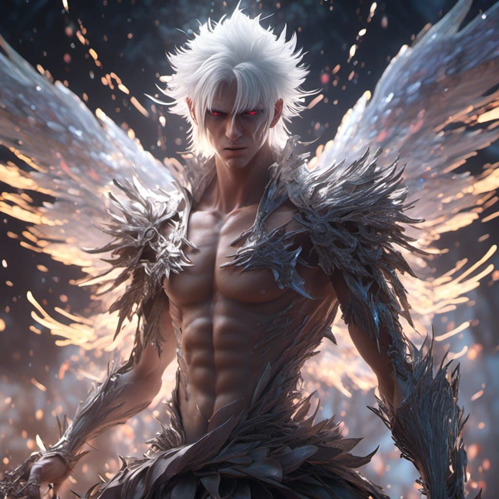 Angry White-Haired Fairy Yelling in 3D Anime Art