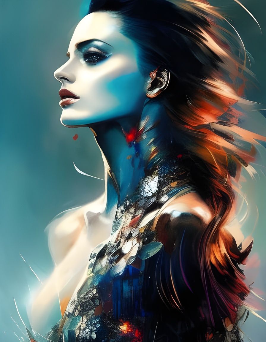 Fiery Tattoo Portrait in Hyperdetailed Style