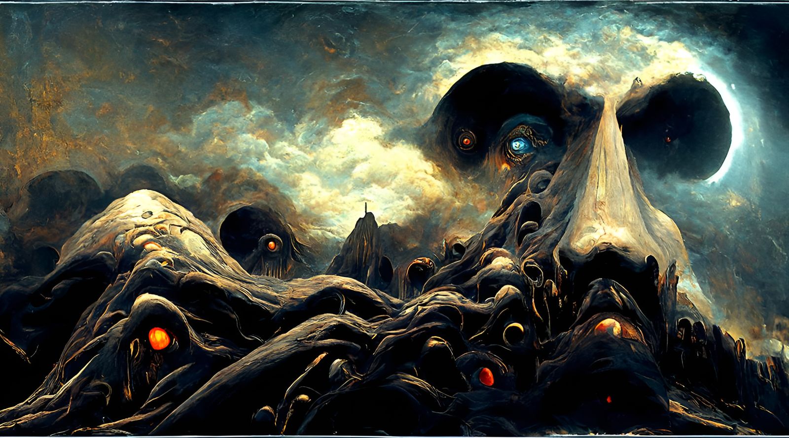 Lovecraftian Vampire Monolith in a Surreal Style