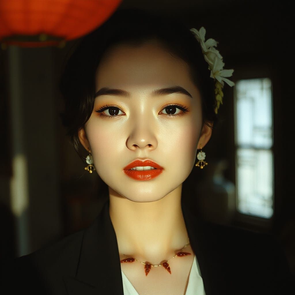 Dramatic Portrait of Chinese Woman, Cinematic Style