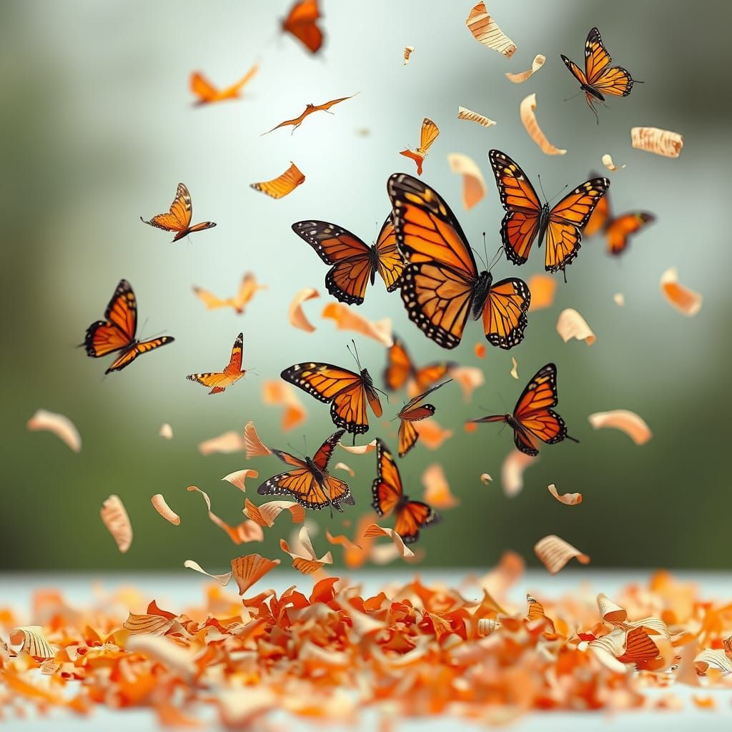 Butterflies Emerge From Sharpened Pencil Shavings