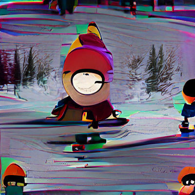 South Park Style Landscape with Characters