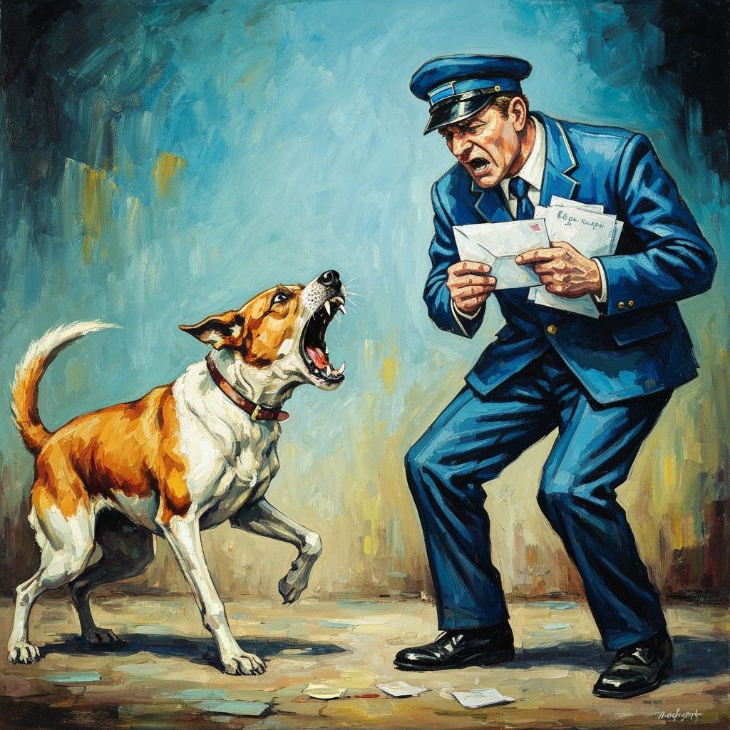 Dog vs Postman Expressive Painting