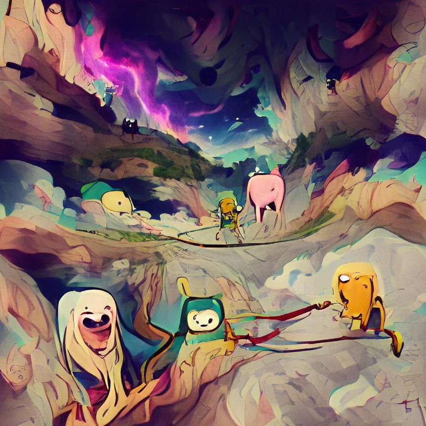 Cartoon Landscape Inspired by Adventure Time