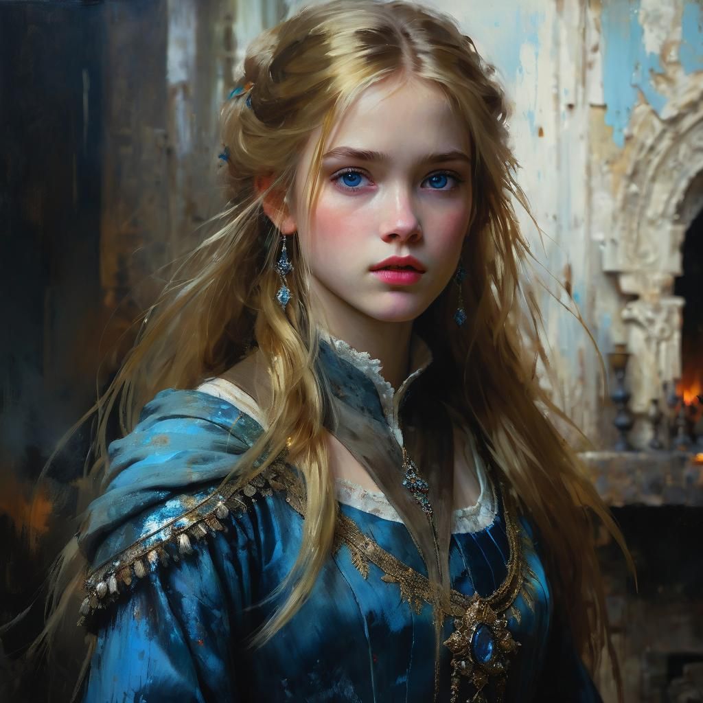 Portrait of a Beautiful Princess as Matte Painting