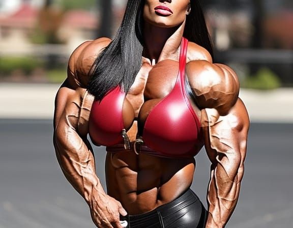 Voluptuous Bodybuilder Poses in Glamour Photography Style
