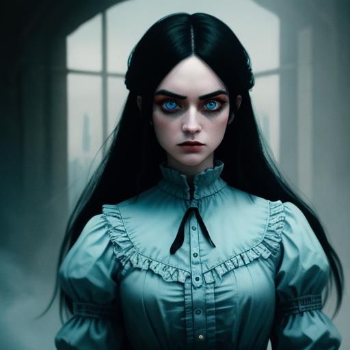 Cinematic Portrait of a Goth Ghost Girl