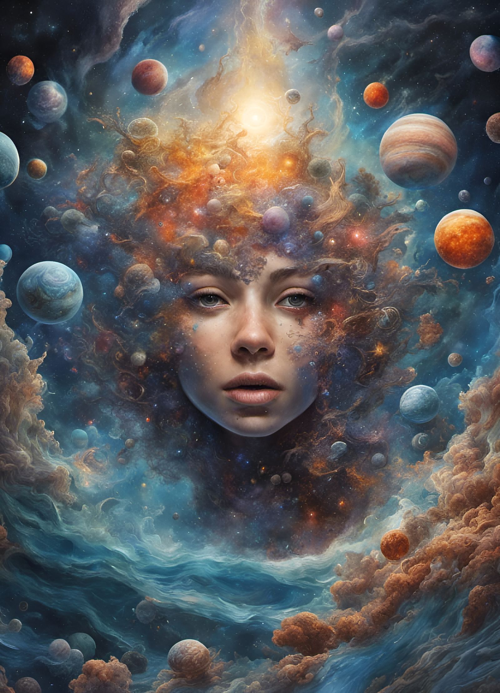 The cosmos in her mind.