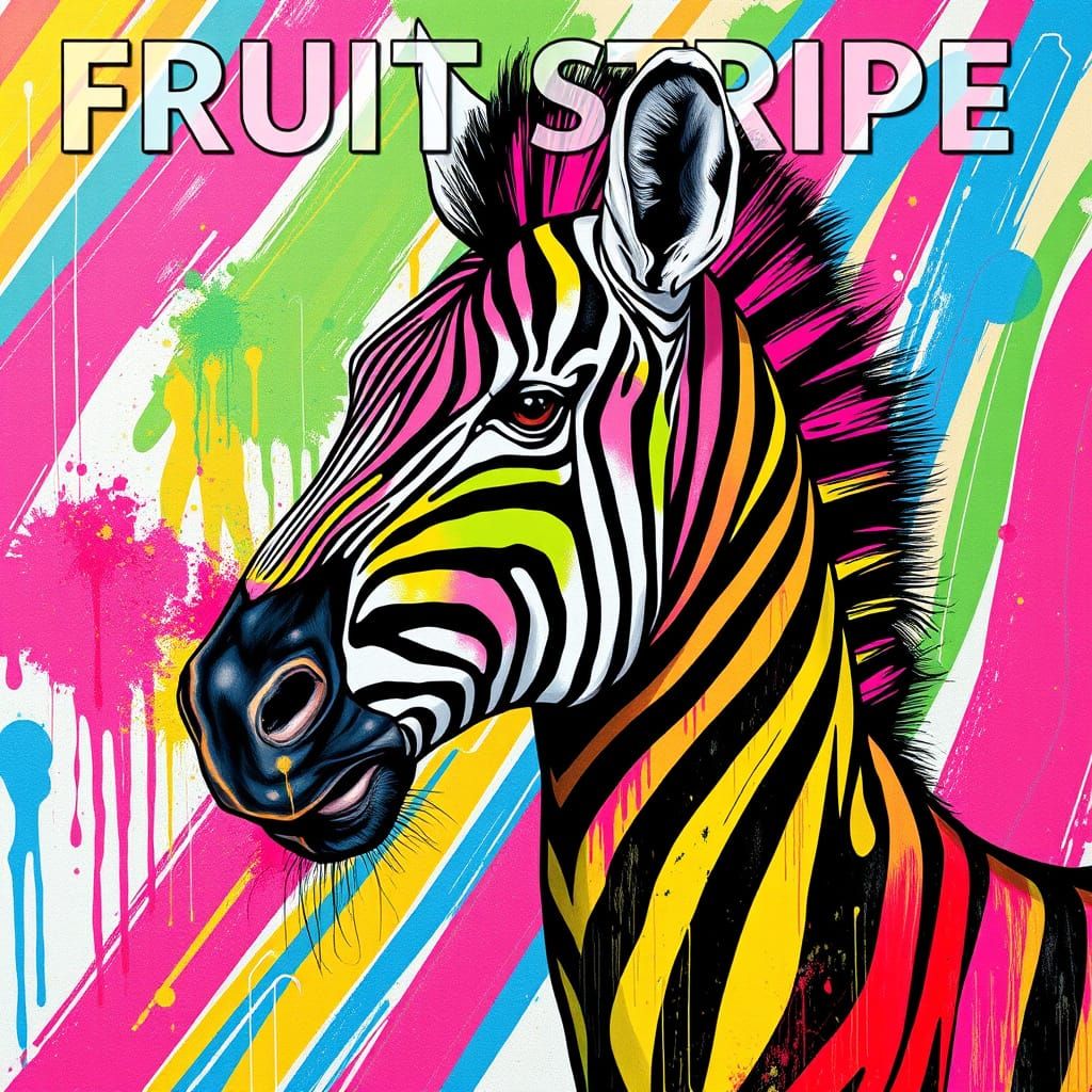 Vibrant Fashion Zebra Unveiled in Graffiti Splendor