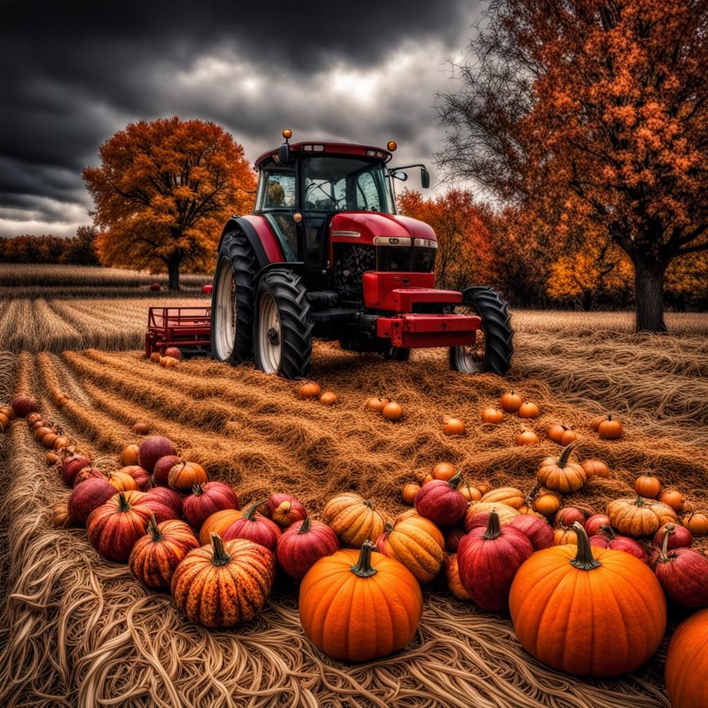 Hyperrealistic Fall Harvest in Cinematic Style