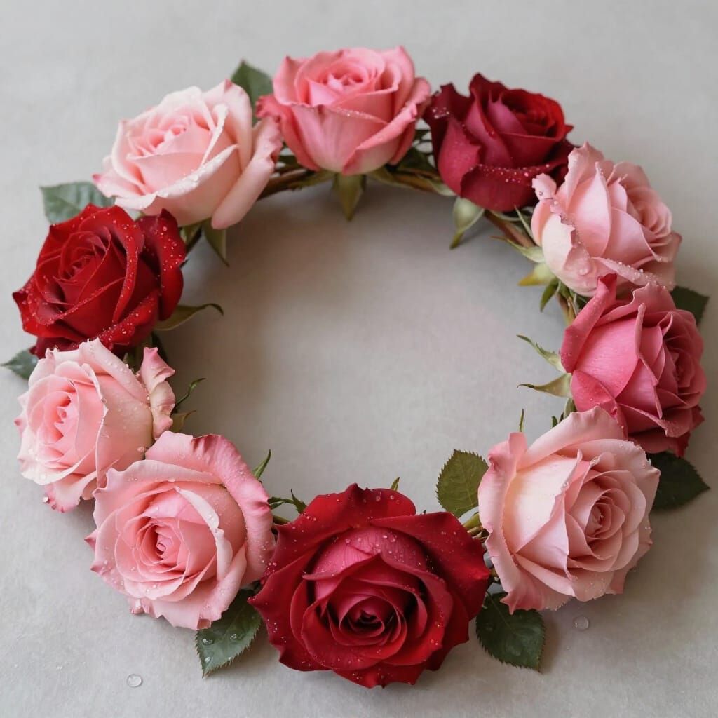 Ethereal Rose Circlet in Pre-Raphaelite Style