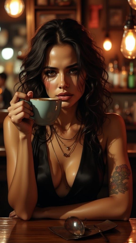 A Latina Woman's Tears in a Desolate Bar