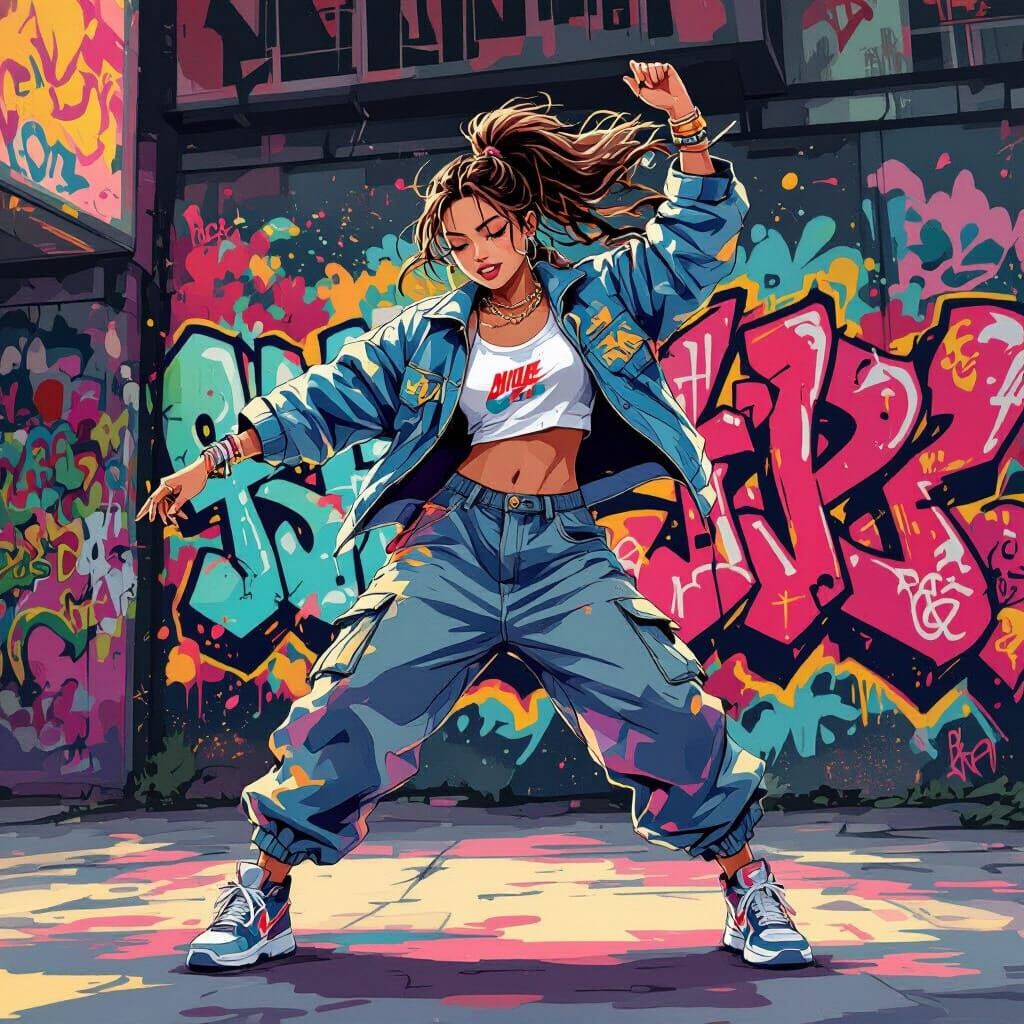 Trendy Hip Hop Dancer at Vibrant School, Yamamoto Style