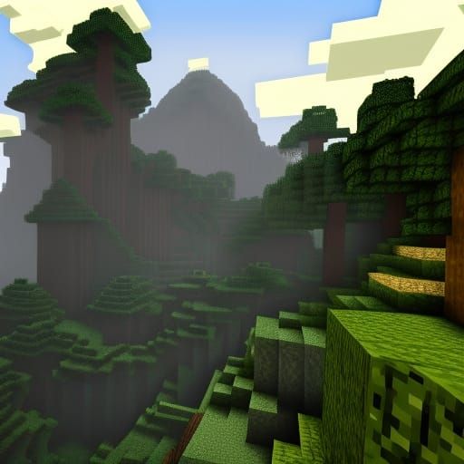 Epic Minecraft Scene: Digital Matte Painting