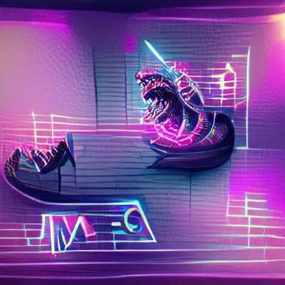 Synthwave Neon D&D Mimic Encounter