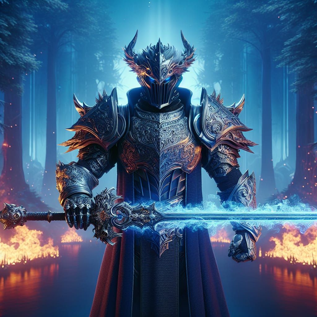 Cinematic Villain in Triadic Blaze Armor