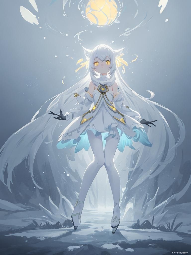 Cute Girl Figure Skating in Pastel Winter: Digital Art