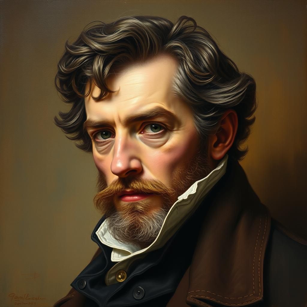 Louis-Guillaume Perreaux Portrait in Oil Painting Style