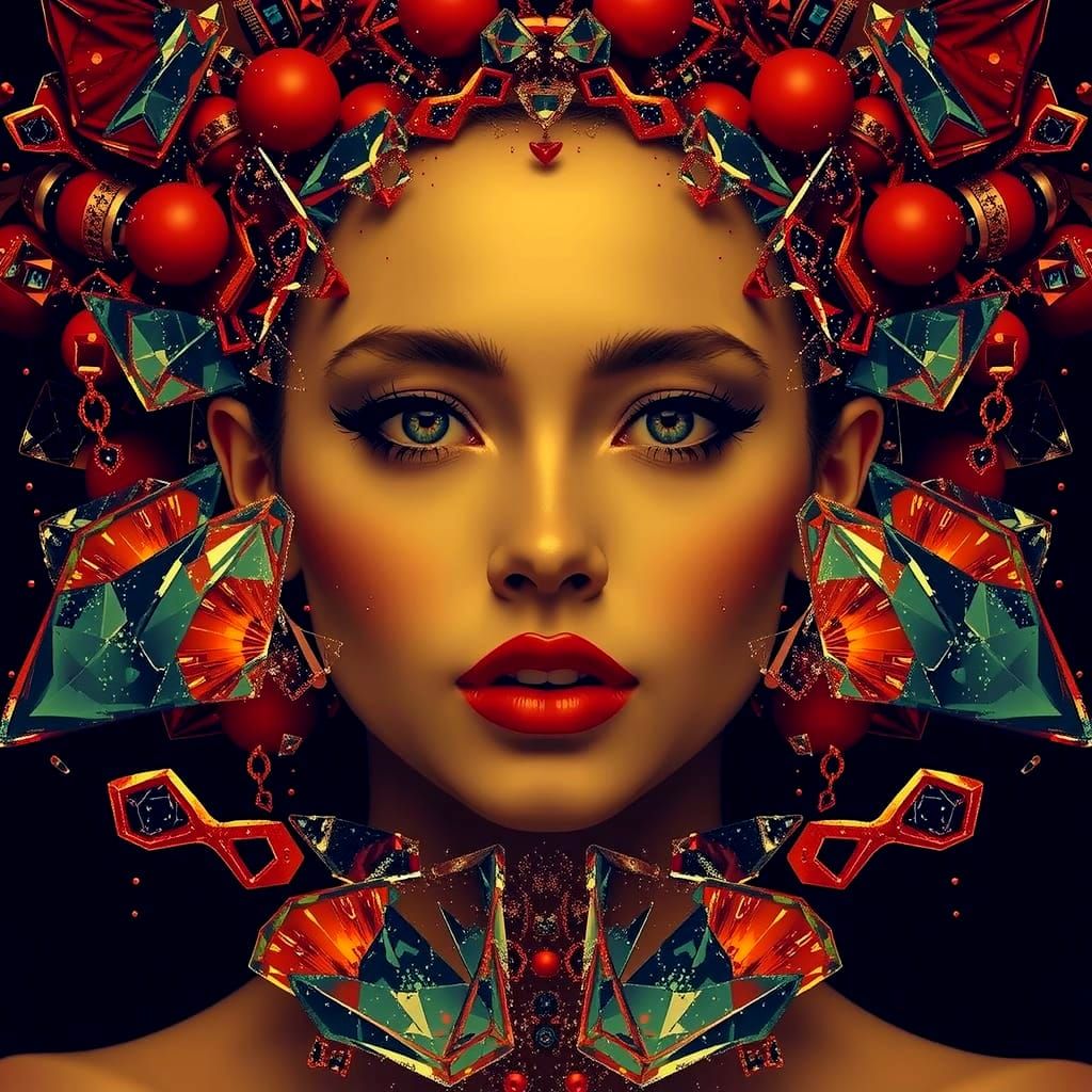 Abstract Joy: Iridescent Crystalline Shards in Motion