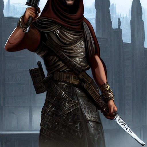 Detailed Matte Painting of Arabic Assassin