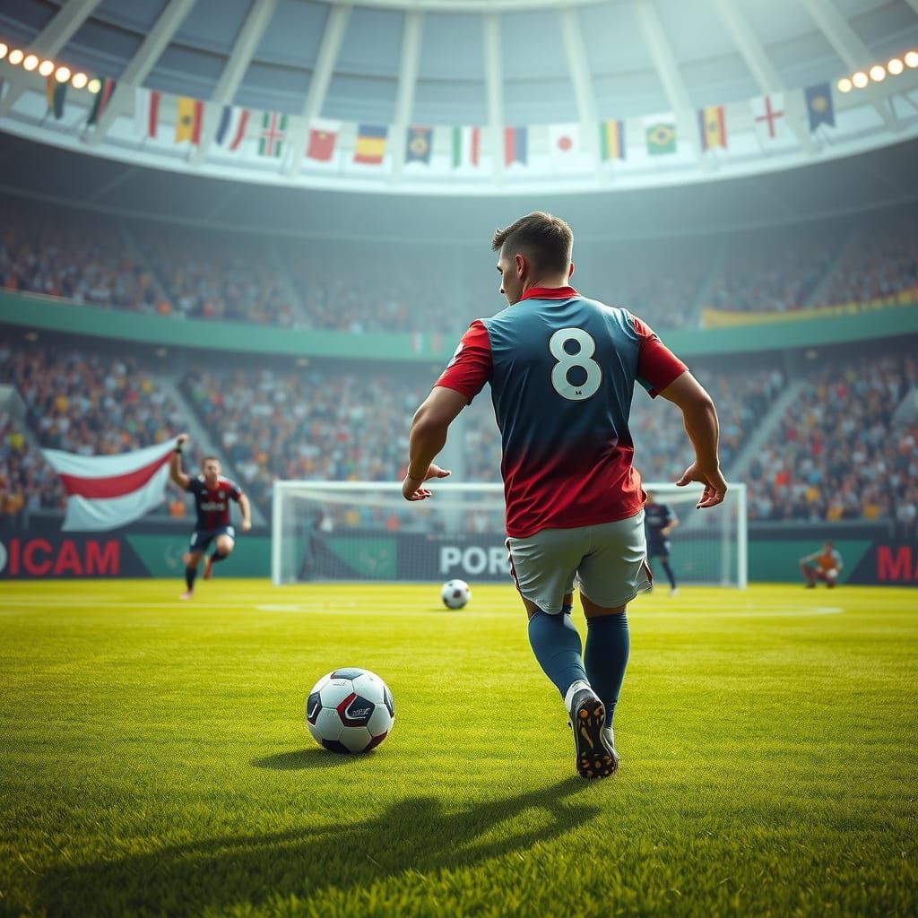 Hyper-Realistic Soccer Player in High-Tech Jersey, Ready to ...