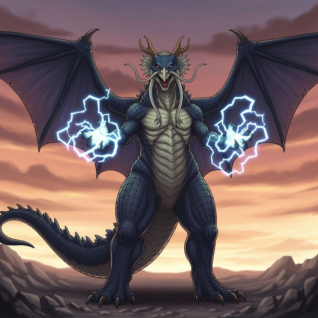 Colossal Kaiju Icthzarus Showcases Electric Power Anime Styl...