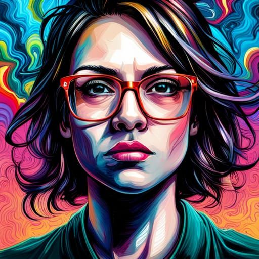 Colorful Graffiti Art of Woman in City