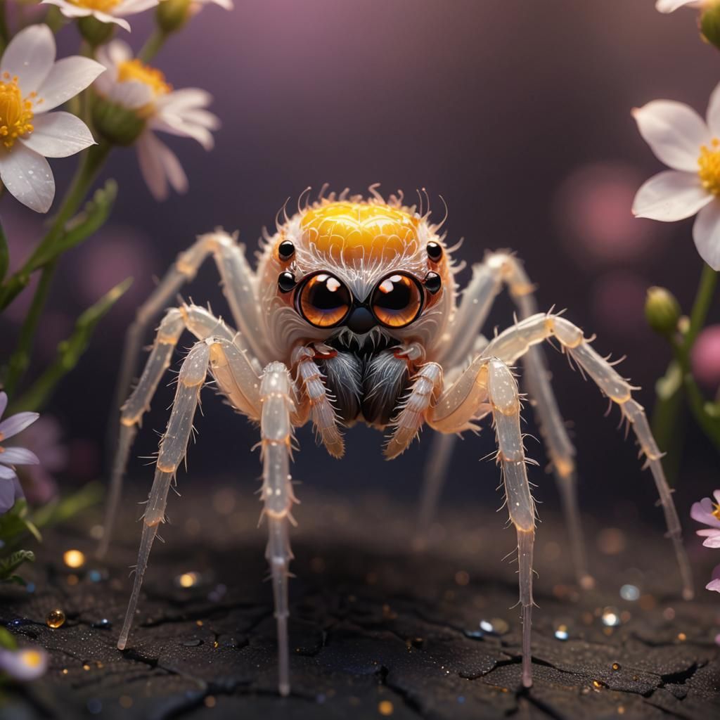 Ultra-Cute Spider in Whimsical Anime Style