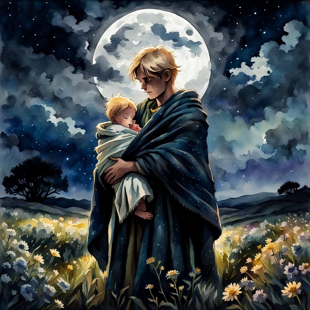 Survivors under moonlight