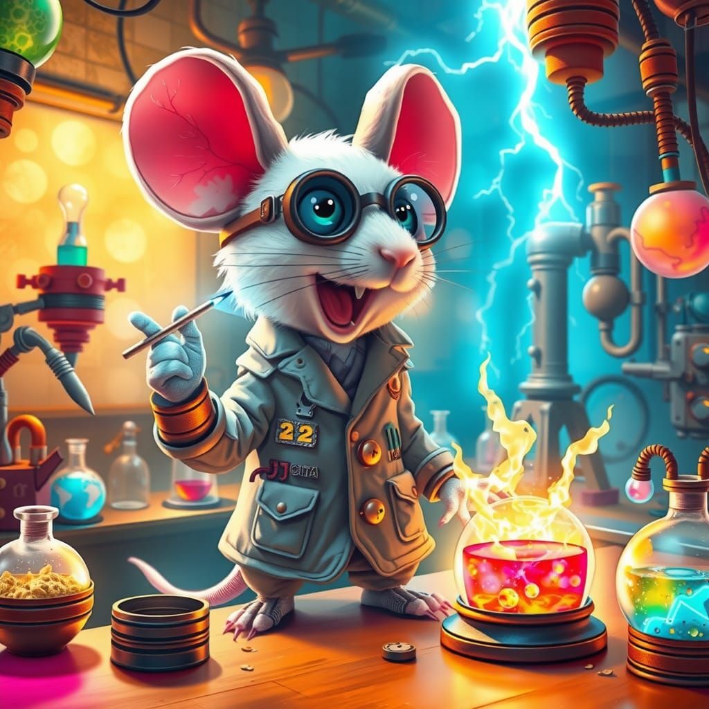 Mouse Mad Scientist in Sugary Dreamscape