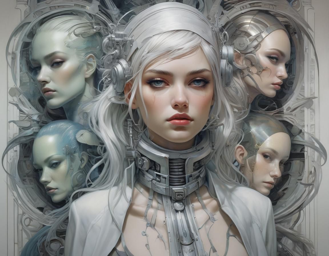 Ethereal Cyberpunk Portrait of a Redhead