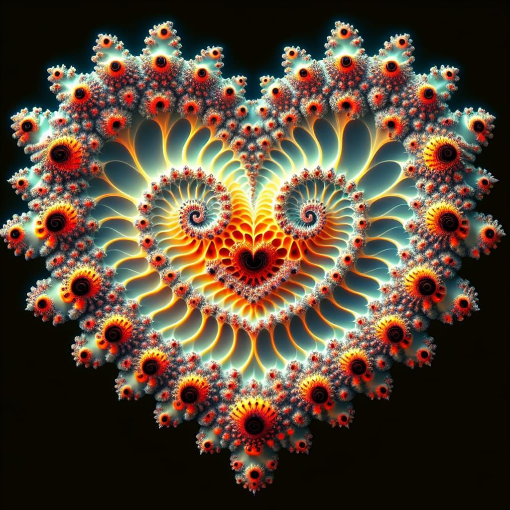 Detailed Mandelbrot Set with Cardioid Heart Shape