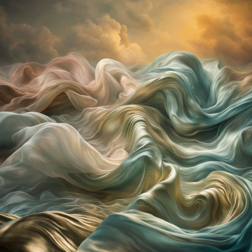 Surreal Ocean of Shimmering Silk