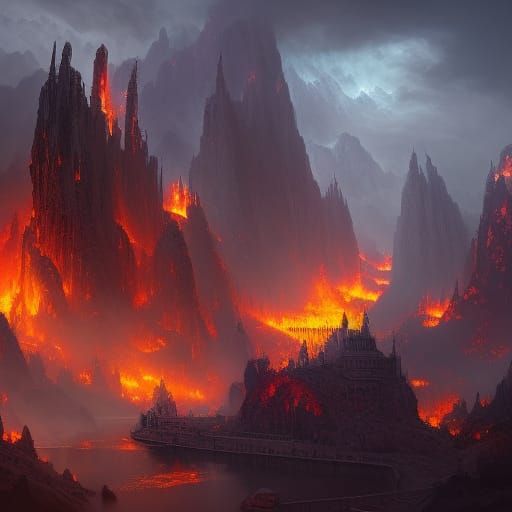 Fantasy Firefighters in Detailed Matte Painting